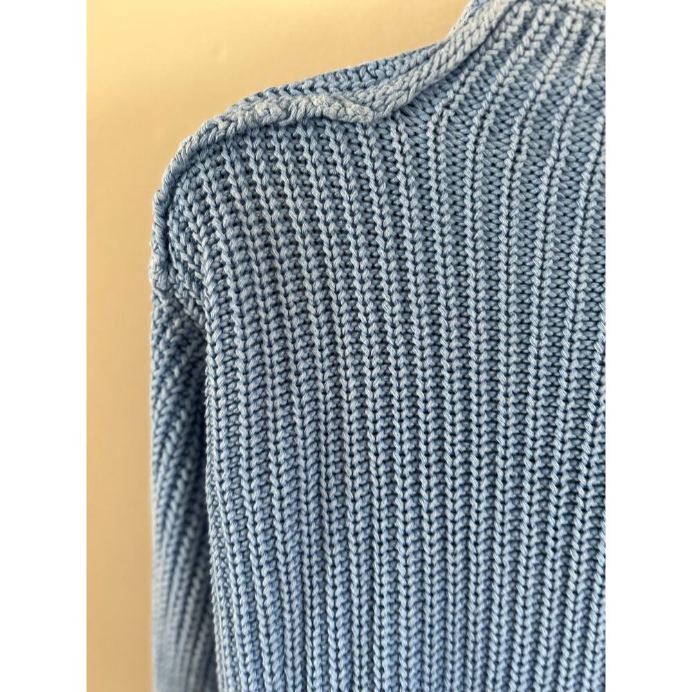 Z Supply Blue Cotton Mock Neck Chunky Knit Sweater XS - Picture 9 of 9